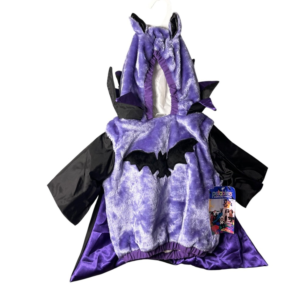 NEW Petables Baby Bat Costume 12-24 Months Purple Animal Bodysuit Halloween
